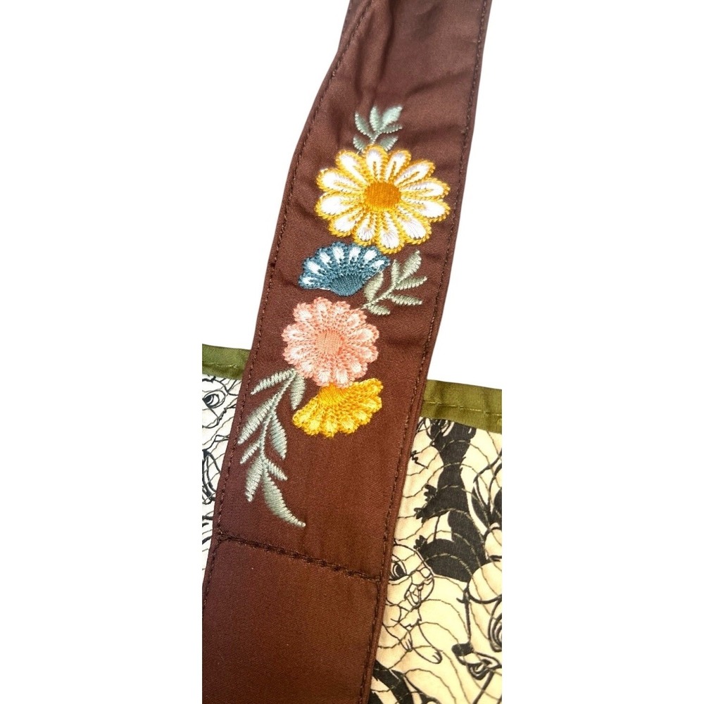 Bambi Disney Parks Quilted Tote Bag Thumper Flower Mushroom New Tags 18" Boho - Picture 6 of 12